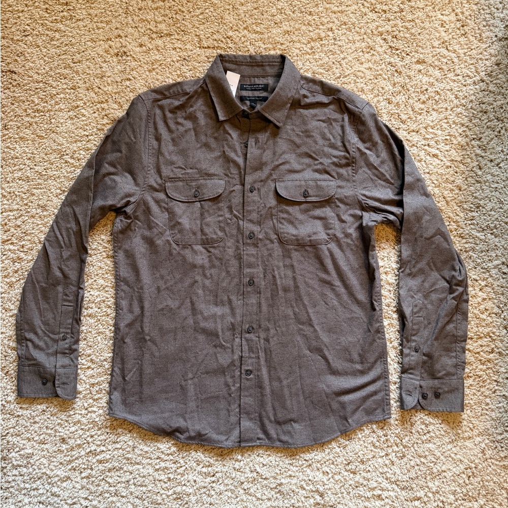 Banana Republic Taupe Flannel Shirt